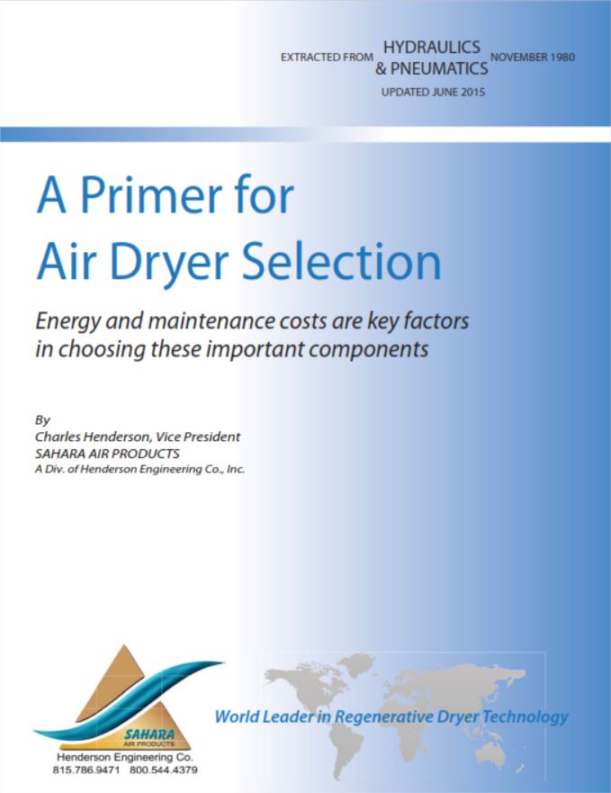 A primer for air dryer selection